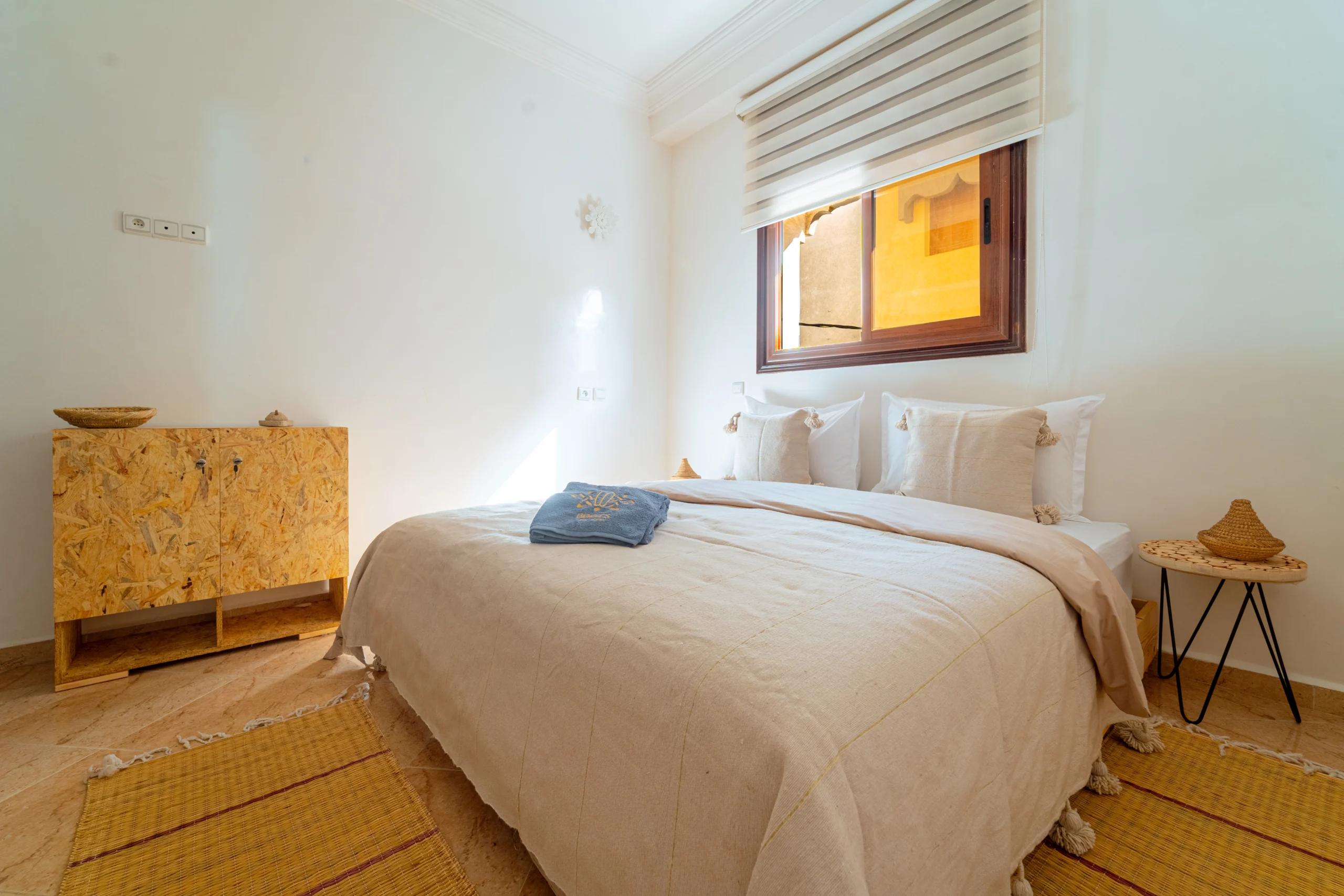 Tamraght private room at ROOTS Surf House hostel in Anza Agadir Morocco